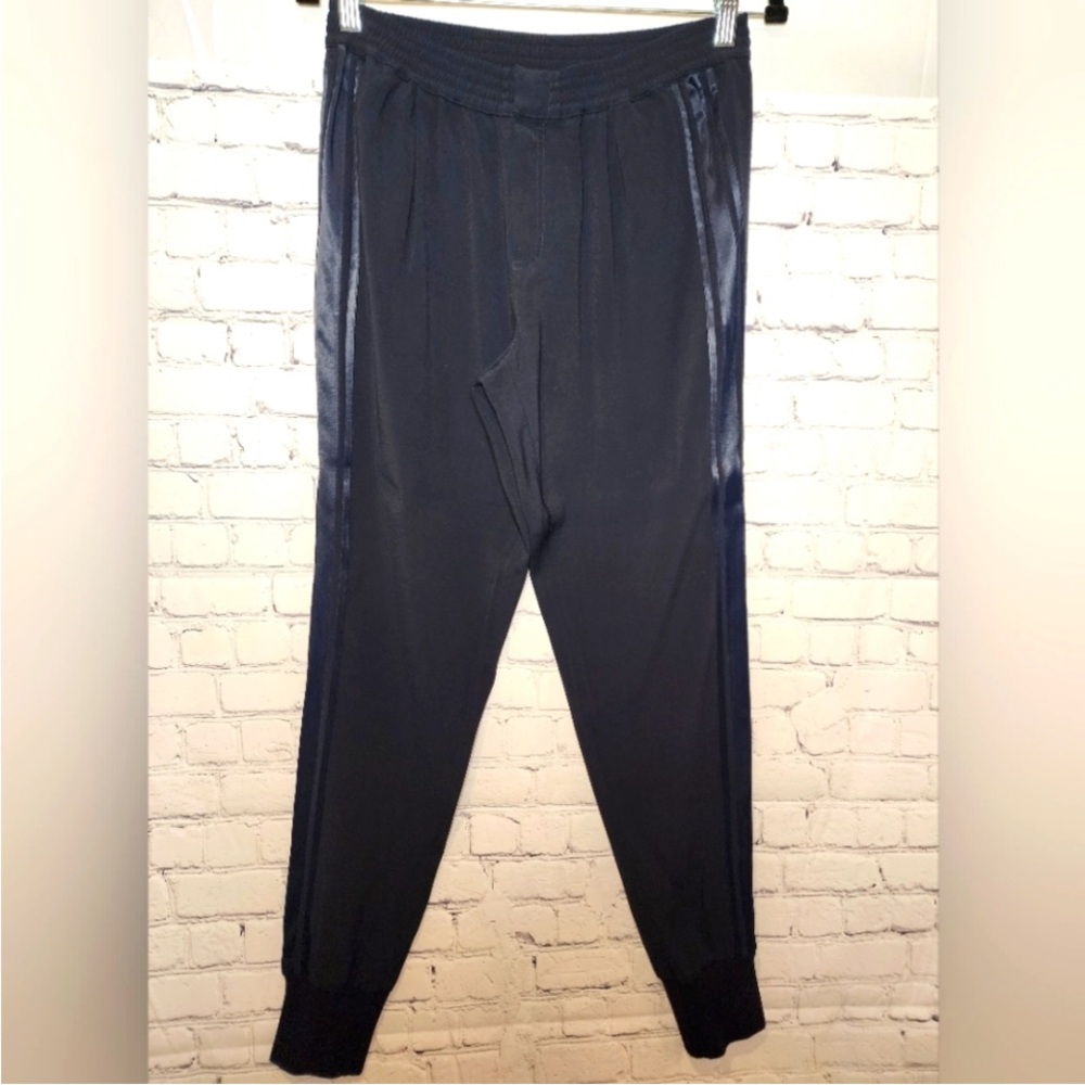 Vince Silk Tuxedo Jogger Pants, black Size large - Picture 4 of 10